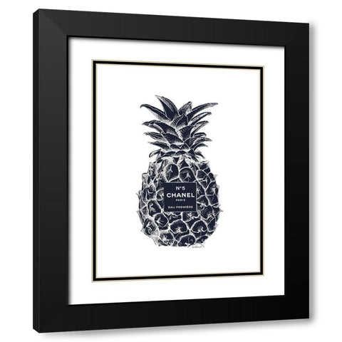 Black Silver Pineapple Black Modern Wood Framed Art Print with Double Matting by Greenwood, Amanda
