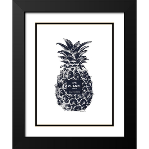 Black Silver Pineapple Black Modern Wood Framed Art Print with Double Matting by Greenwood, Amanda