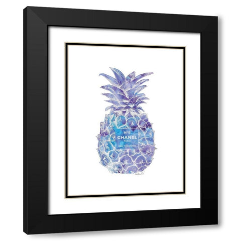 Purple Silver Pineapple Black Modern Wood Framed Art Print with Double Matting by Greenwood, Amanda