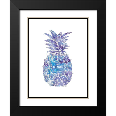 Purple Silver Pineapple Black Modern Wood Framed Art Print with Double Matting by Greenwood, Amanda
