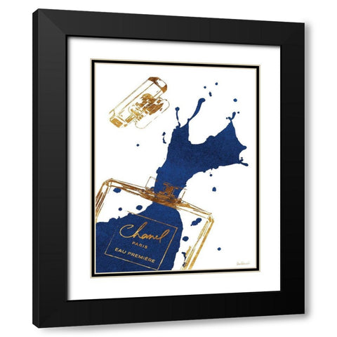 Navy Splash Black Modern Wood Framed Art Print with Double Matting by Greenwood, Amanda