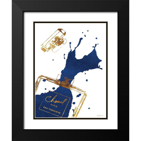 Navy Splash Black Modern Wood Framed Art Print with Double Matting by Greenwood, Amanda