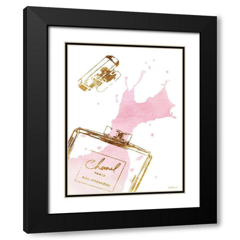 Pink Splash Black Modern Wood Framed Art Print with Double Matting by Greenwood, Amanda