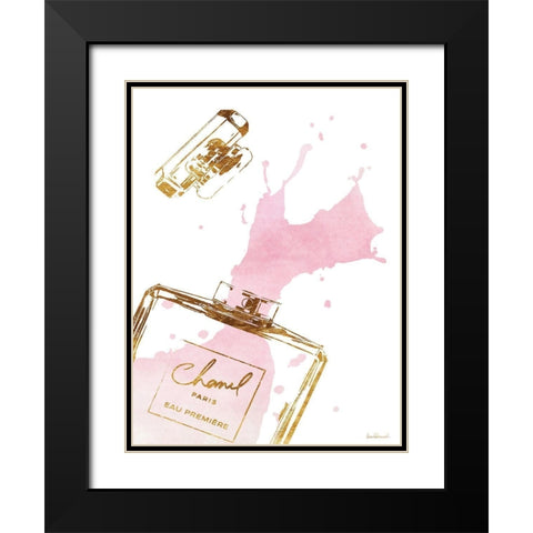 Pink Splash Black Modern Wood Framed Art Print with Double Matting by Greenwood, Amanda