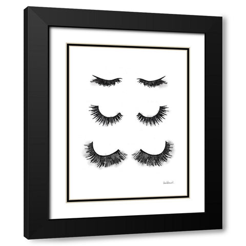 Makeup Lashes Black Modern Wood Framed Art Print with Double Matting by Greenwood, Amanda