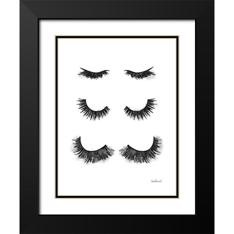 Makeup Lashes Black Modern Wood Framed Art Print with Double Matting by Greenwood, Amanda