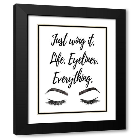 Just Wing It Black Modern Wood Framed Art Print with Double Matting by Greenwood, Amanda