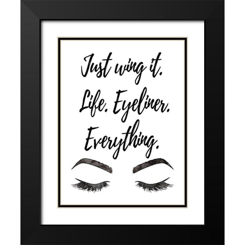Just Wing It Black Modern Wood Framed Art Print with Double Matting by Greenwood, Amanda