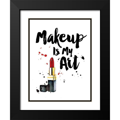 Makeup Is My Art  Black Modern Wood Framed Art Print with Double Matting by Greenwood, Amanda