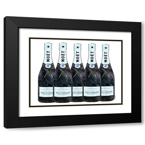 Champange 5 Blue Black Modern Wood Framed Art Print with Double Matting by Greenwood, Amanda
