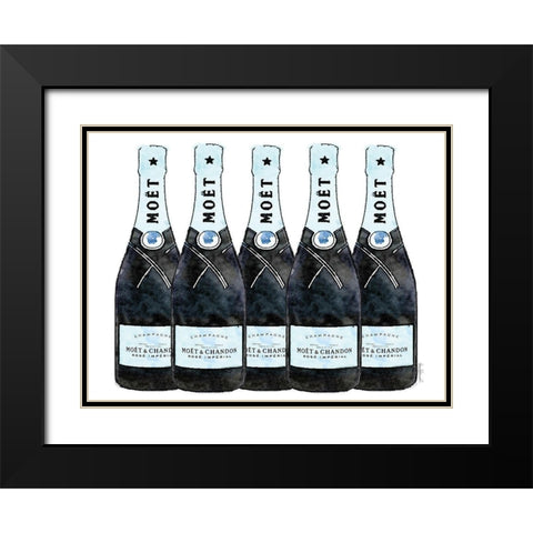 Champange 5 Blue Black Modern Wood Framed Art Print with Double Matting by Greenwood, Amanda