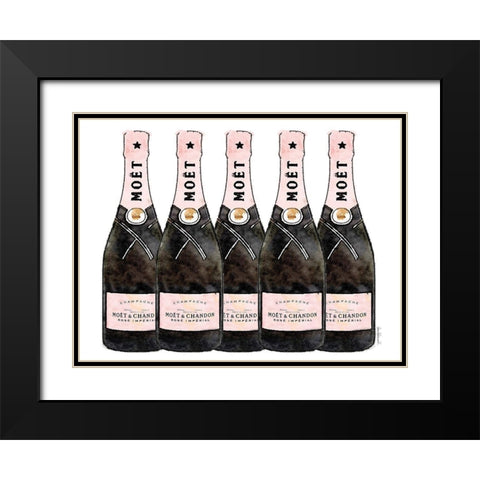 Champange 5 Pink Black Modern Wood Framed Art Print with Double Matting by Greenwood, Amanda