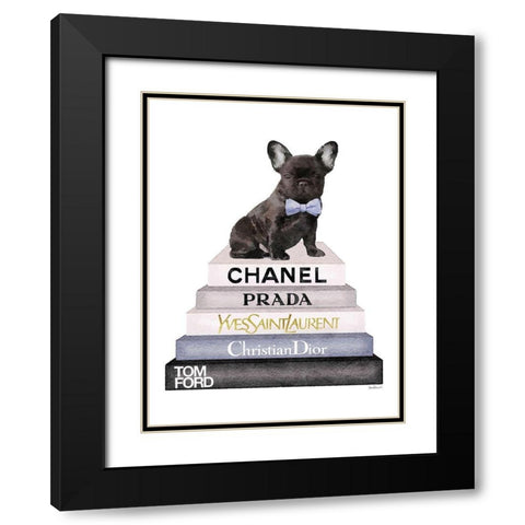 Bookstack Grey Frenchie Black Modern Wood Framed Art Print with Double Matting by Greenwood, Amanda