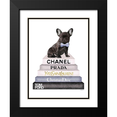 Bookstack Grey Frenchie Black Modern Wood Framed Art Print with Double Matting by Greenwood, Amanda