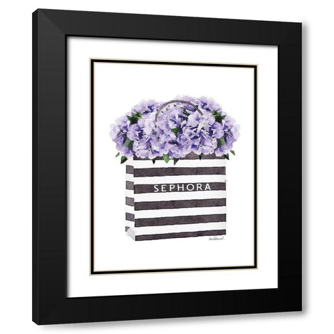 Bag with Purple Hydrangea Black Modern Wood Framed Art Print with Double Matting by Greenwood, Amanda