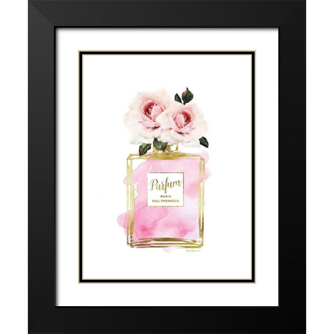 Parfume Pink with Rose Black Modern Wood Framed Art Print with Double Matting by Greenwood, Amanda