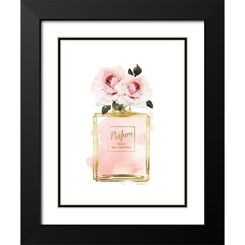 Parfume Peach with Rose Black Modern Wood Framed Art Print with Double Matting by Greenwood, Amanda