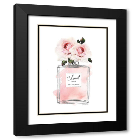 Silver Perfume and Flowers I Black Modern Wood Framed Art Print with Double Matting by Greenwood, Amanda