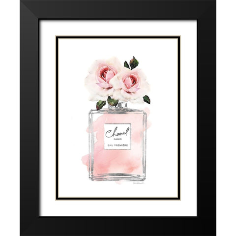 Silver Perfume and Flowers I Black Modern Wood Framed Art Print with Double Matting by Greenwood, Amanda