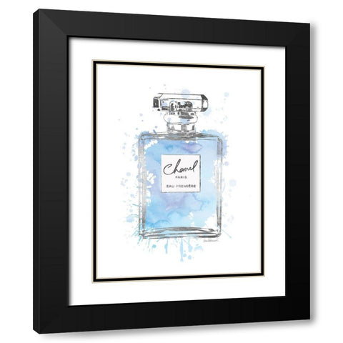 Silver Inky Perfume in Blue Black Modern Wood Framed Art Print with Double Matting by Greenwood, Amanda
