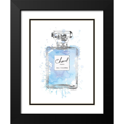Silver Inky Perfume in Blue Black Modern Wood Framed Art Print with Double Matting by Greenwood, Amanda