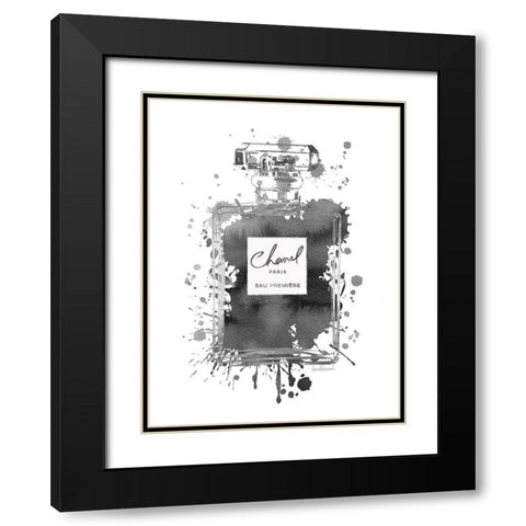 Silver Inky Perfume in Grey Black Modern Wood Framed Art Print with Double Matting by Greenwood, Amanda