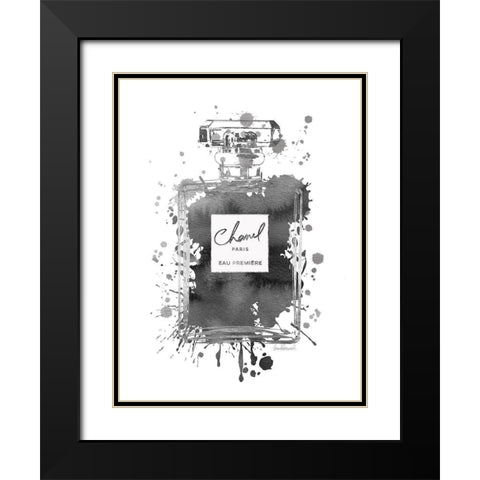 Silver Inky Perfume in Grey Black Modern Wood Framed Art Print with Double Matting by Greenwood, Amanda