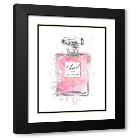 Silver Inky Perfume in Pink Black Modern Wood Framed Art Print with Double Matting by Greenwood, Amanda