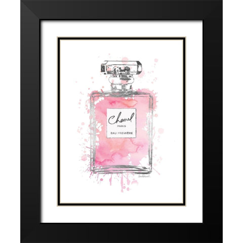 Silver Inky Perfume in Pink Black Modern Wood Framed Art Print with Double Matting by Greenwood, Amanda