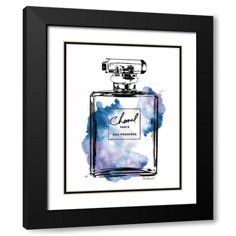 Perfume Bottle Black and Blue Black Modern Wood Framed Art Print with Double Matting by Greenwood, Amanda
