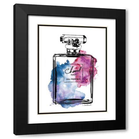 Perfume Bottle Black and Multi Black Modern Wood Framed Art Print with Double Matting by Greenwood, Amanda