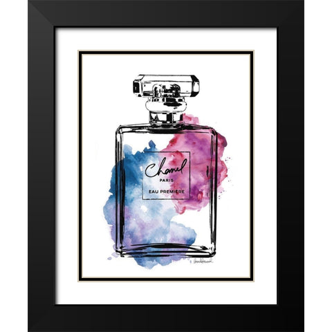 Perfume Bottle Black and Multi Black Modern Wood Framed Art Print with Double Matting by Greenwood, Amanda
