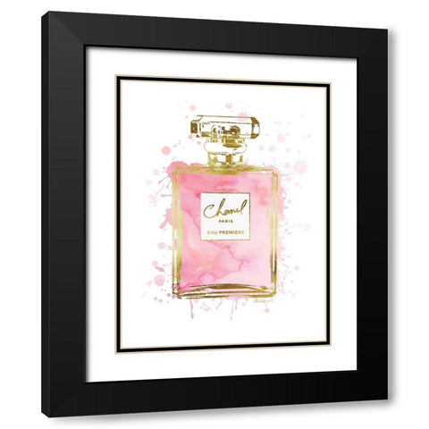 Perfume Bottle Pink II Black Modern Wood Framed Art Print with Double Matting by Greenwood, Amanda