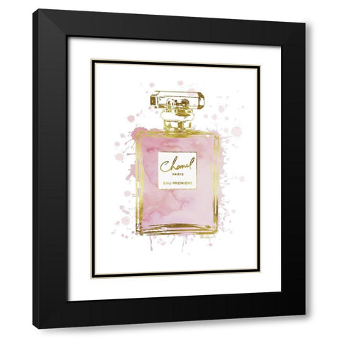 Perfume Bottle Dusty Rose II Black Modern Wood Framed Art Print with Double Matting by Greenwood, Amanda