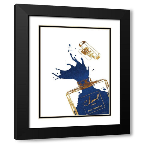 Navy Splash III Black Modern Wood Framed Art Print with Double Matting by Greenwood, Amanda
