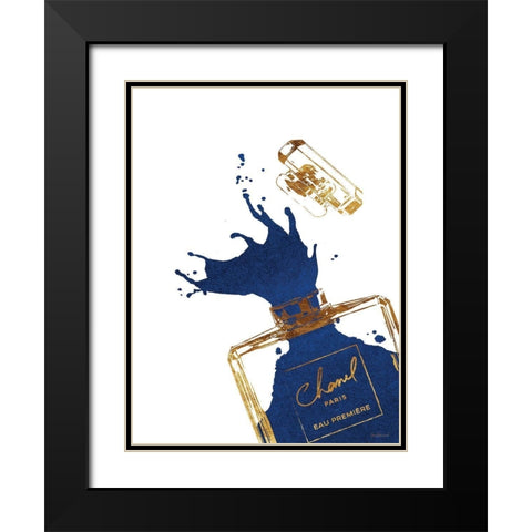 Navy Splash III Black Modern Wood Framed Art Print with Double Matting by Greenwood, Amanda