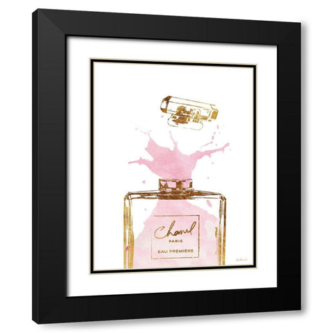 Pink Splash II Black Modern Wood Framed Art Print with Double Matting by Greenwood, Amanda