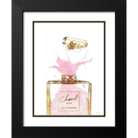 Pink Splash II Black Modern Wood Framed Art Print with Double Matting by Greenwood, Amanda