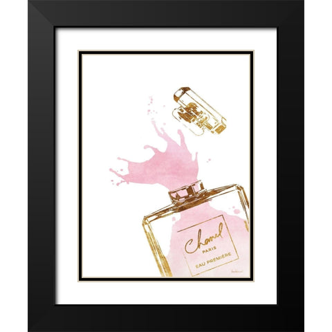 Pink Splash III Black Modern Wood Framed Art Print with Double Matting by Greenwood, Amanda