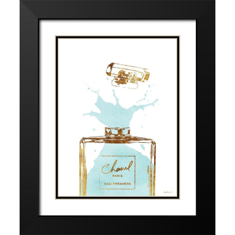 Teal Splash II Black Modern Wood Framed Art Print with Double Matting by Greenwood, Amanda