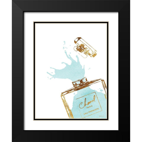Teal Splash III Black Modern Wood Framed Art Print with Double Matting by Greenwood, Amanda