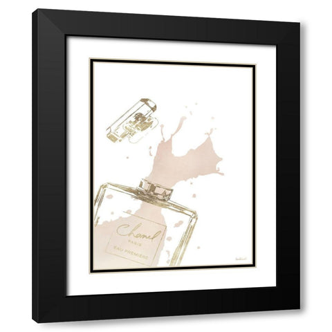 Cream Splash I Black Modern Wood Framed Art Print with Double Matting by Greenwood, Amanda
