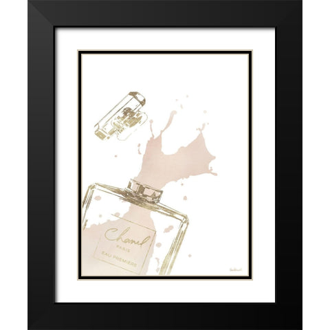 Cream Splash I Black Modern Wood Framed Art Print with Double Matting by Greenwood, Amanda