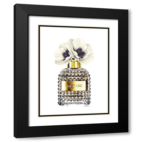 Gold Perfume with Poppy Black Modern Wood Framed Art Print with Double Matting by Greenwood, Amanda
