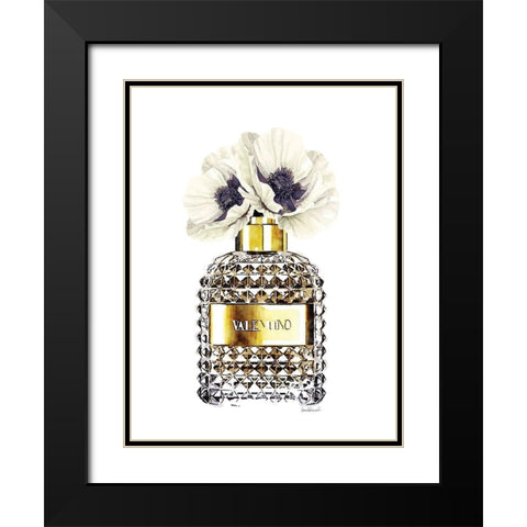 Gold Perfume with Poppy Black Modern Wood Framed Art Print with Double Matting by Greenwood, Amanda