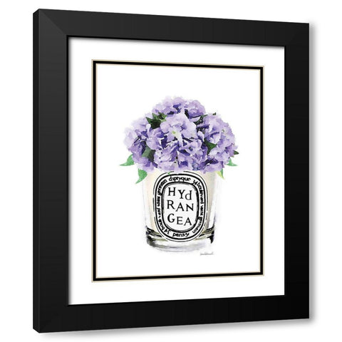 Purple Hydrangea Candle Black Modern Wood Framed Art Print with Double Matting by Greenwood, Amanda
