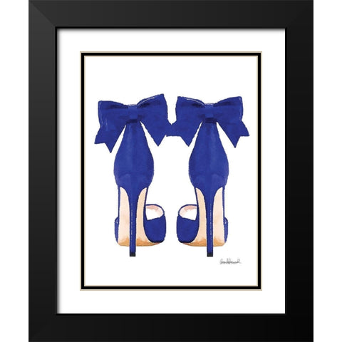 Navy Bow Shoes Black Modern Wood Framed Art Print with Double Matting by Greenwood, Amanda
