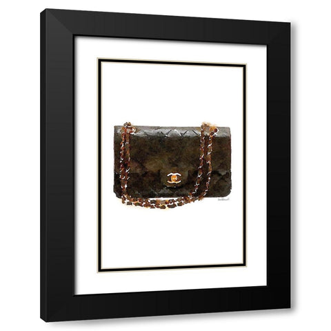 Quilted Bag Black Black Modern Wood Framed Art Print with Double Matting by Greenwood, Amanda