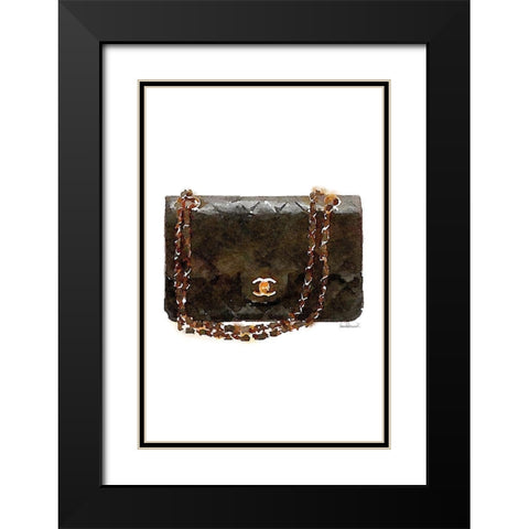 Quilted Bag Black Black Modern Wood Framed Art Print with Double Matting by Greenwood, Amanda
