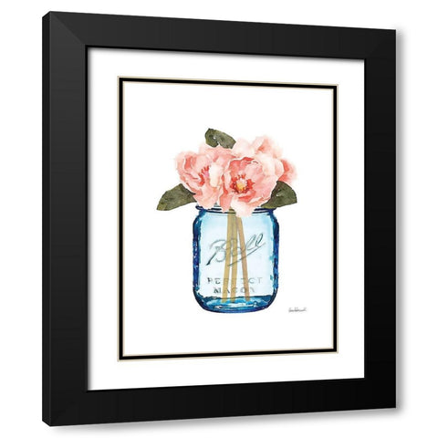 Blue Jar Magnolia Black Modern Wood Framed Art Print with Double Matting by Greenwood, Amanda